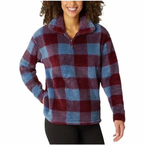 Eddie Bauer Plaid Fleece Women’s Pullover Sweater - Picture 1 of 3